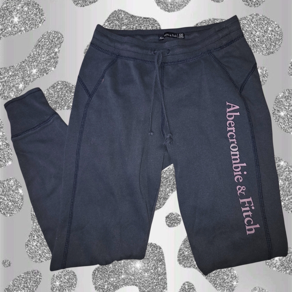 Abercrombie & Fitch Navy Sweatpants with Pink Logo